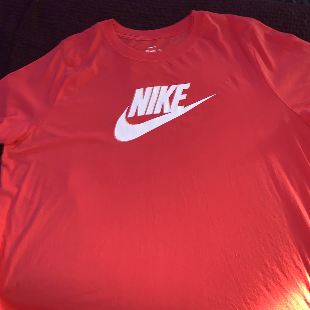 Nike Bright Red Tee with White Logo